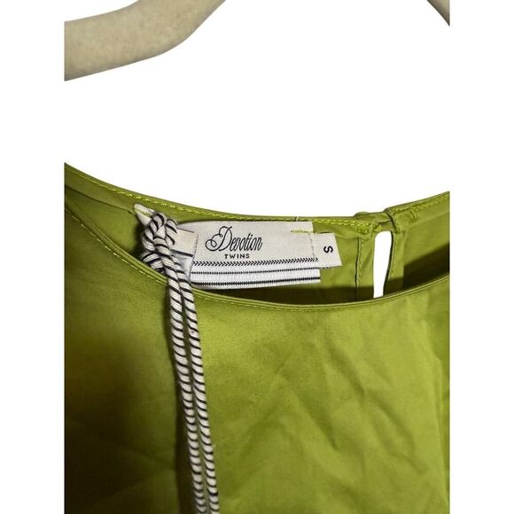 NWT Devotion Twins Ianthi Top in Dark Lime Sz. S - Picture 4 of 7